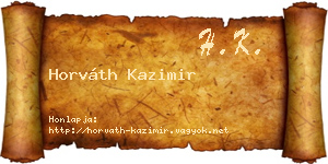 Horváth Kazimir névjegykártya