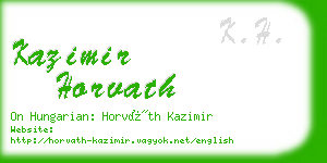 kazimir horvath business card